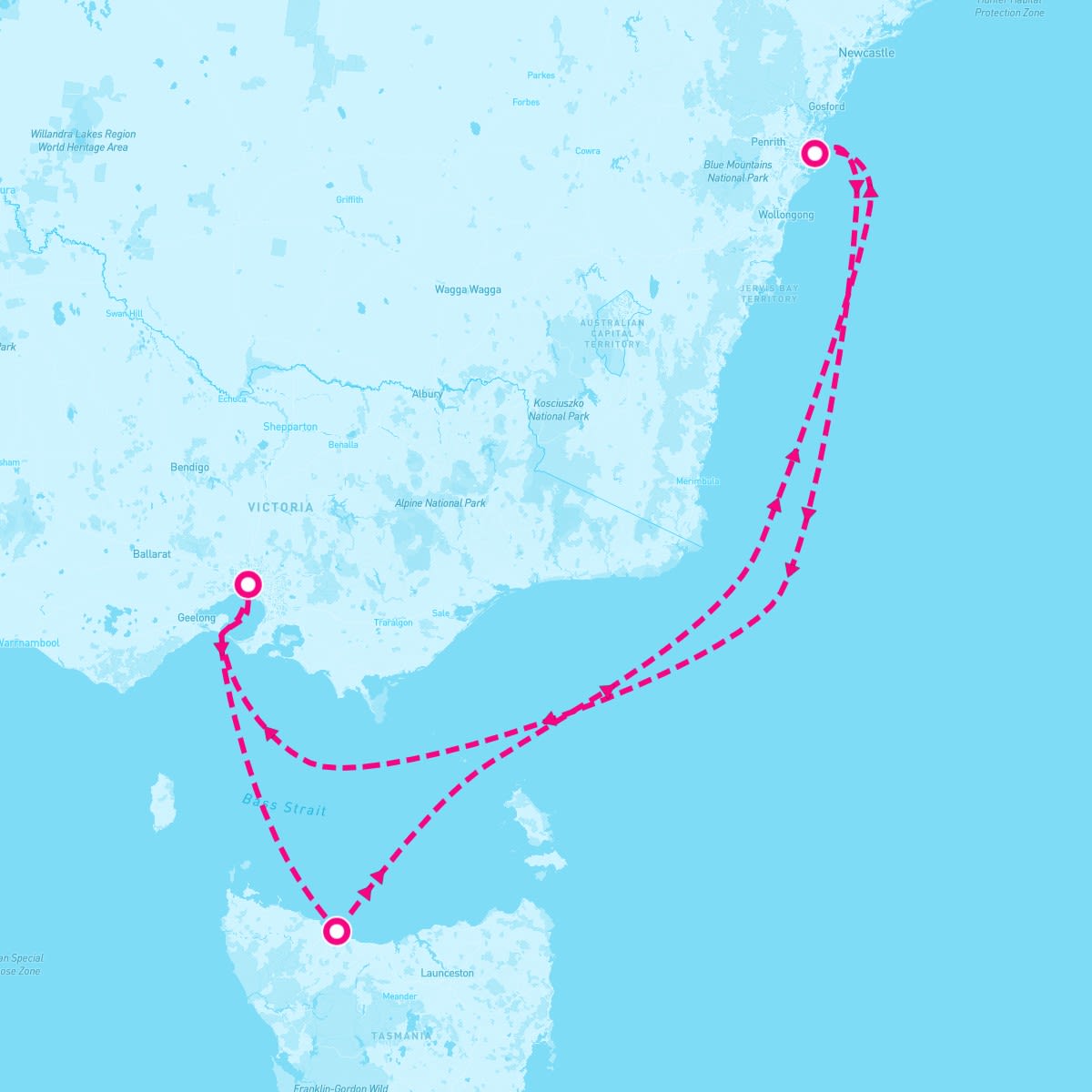 Queen Elizabeth itinerary map for March 5, 2024 (5 nights)