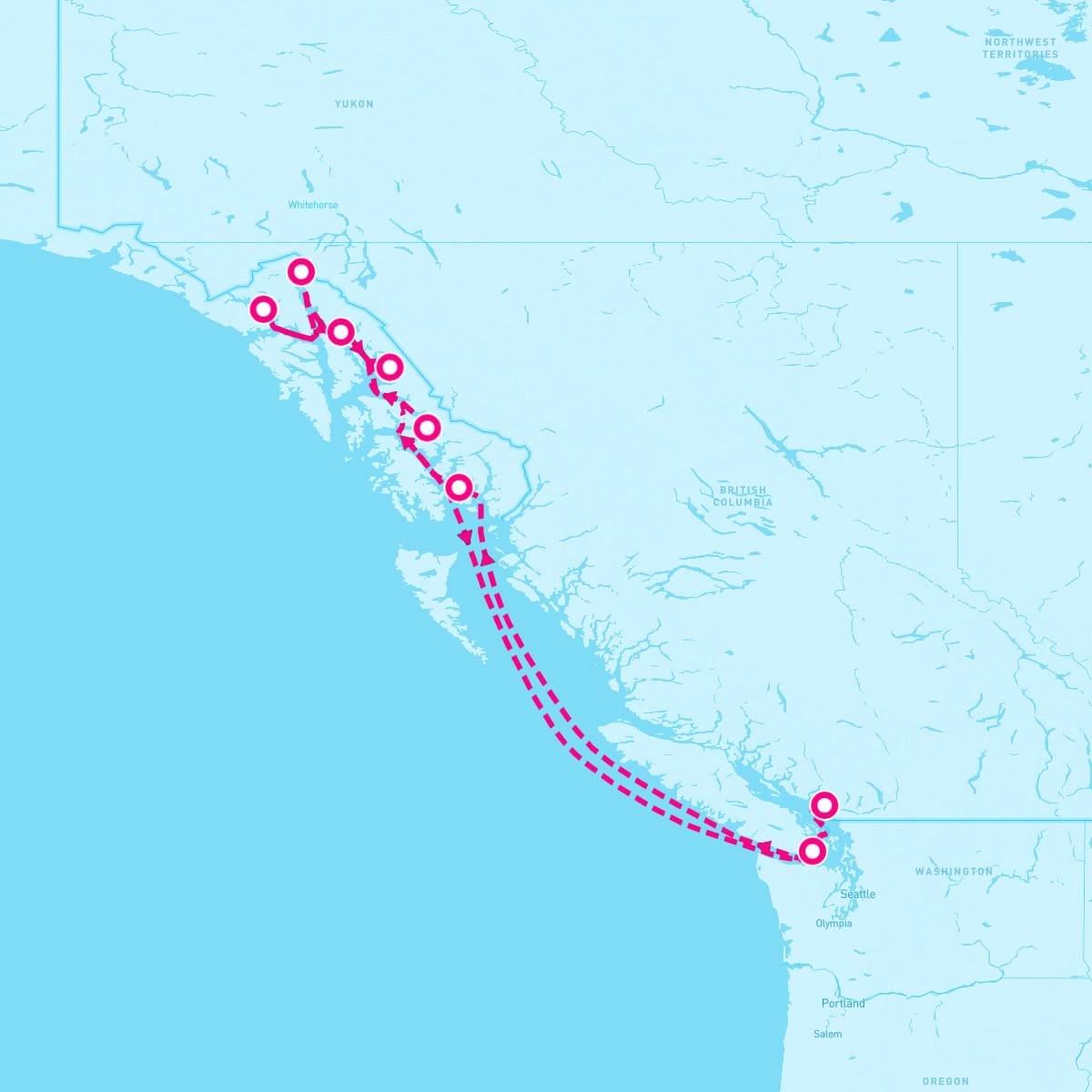 Queen Elizabeth itinerary map for July 22, 2024 (10 nights)