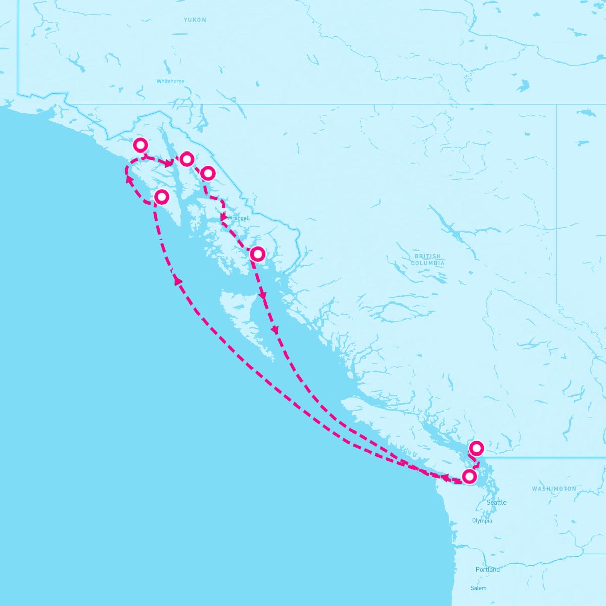 Queen Elizabeth itinerary map for August 1, 2024