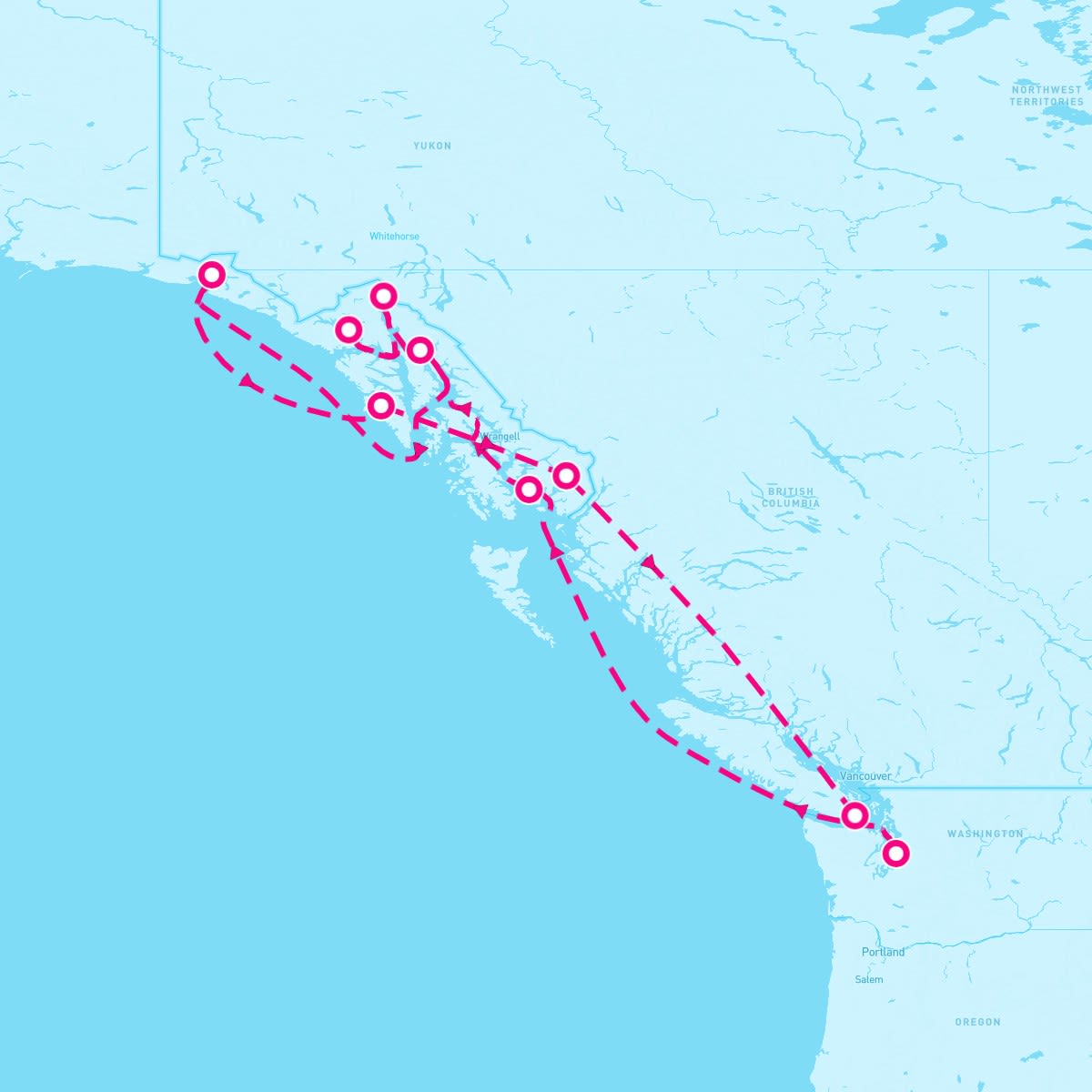 Queen Elizabeth itinerary map for June 12, 2025 (11 nights)