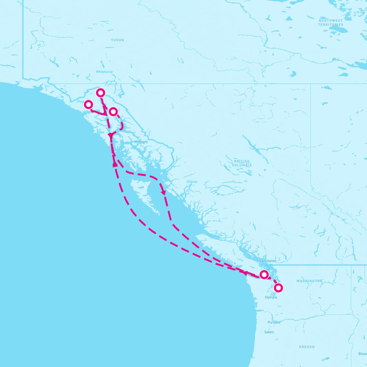 Queen Elizabeth itinerary map for July 3, 2025 (7 nights)