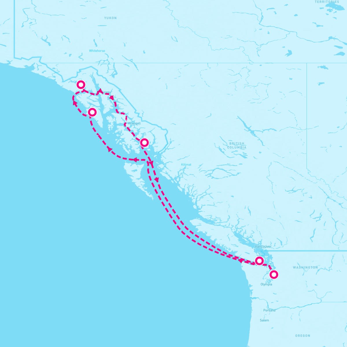Queen Elizabeth itinerary map for August 21, 2025 (7 nights)