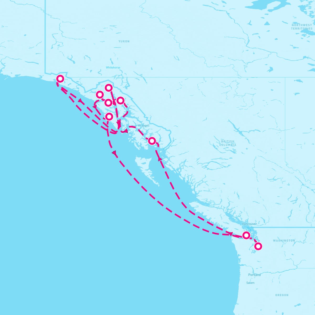 Queen Elizabeth itinerary map for August 28, 2025 (11 nights)