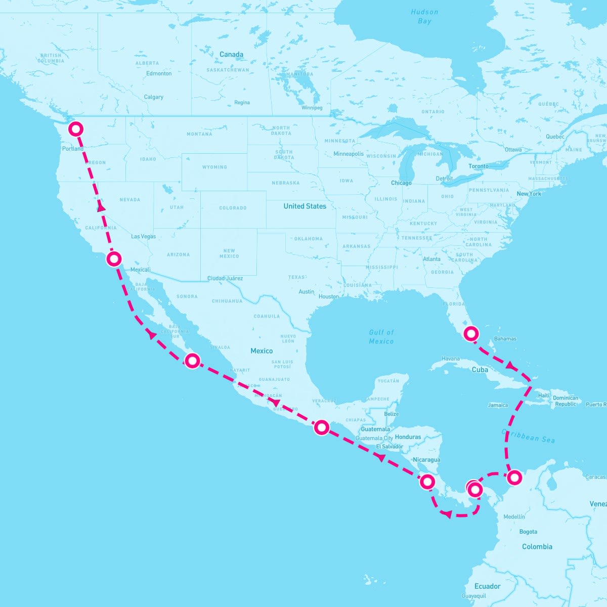Queen Elizabeth itinerary map for April 14, 2026