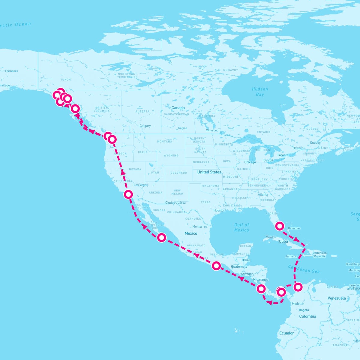 Queen Elizabeth itinerary map for April 14, 2026