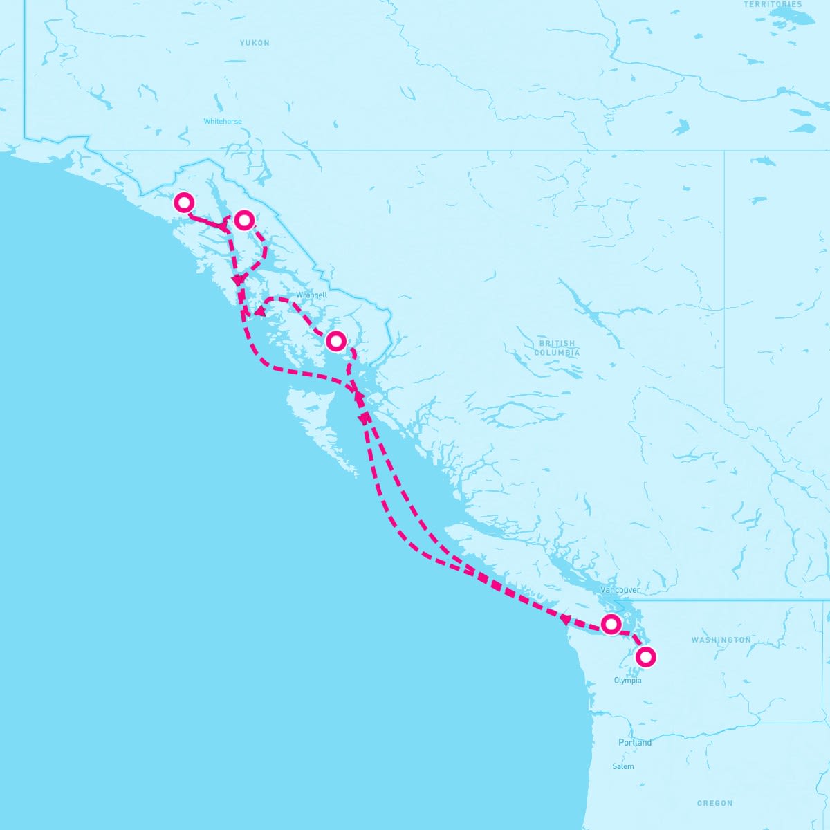 Queen Elizabeth itinerary map for August 20, 2026