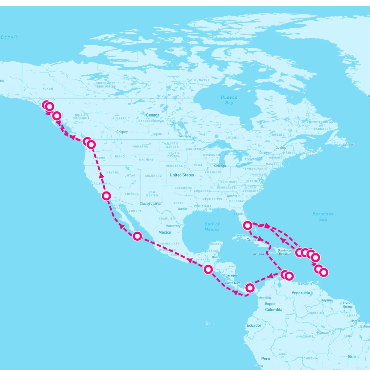 Queen Elizabeth itinerary map for September 17, 2026