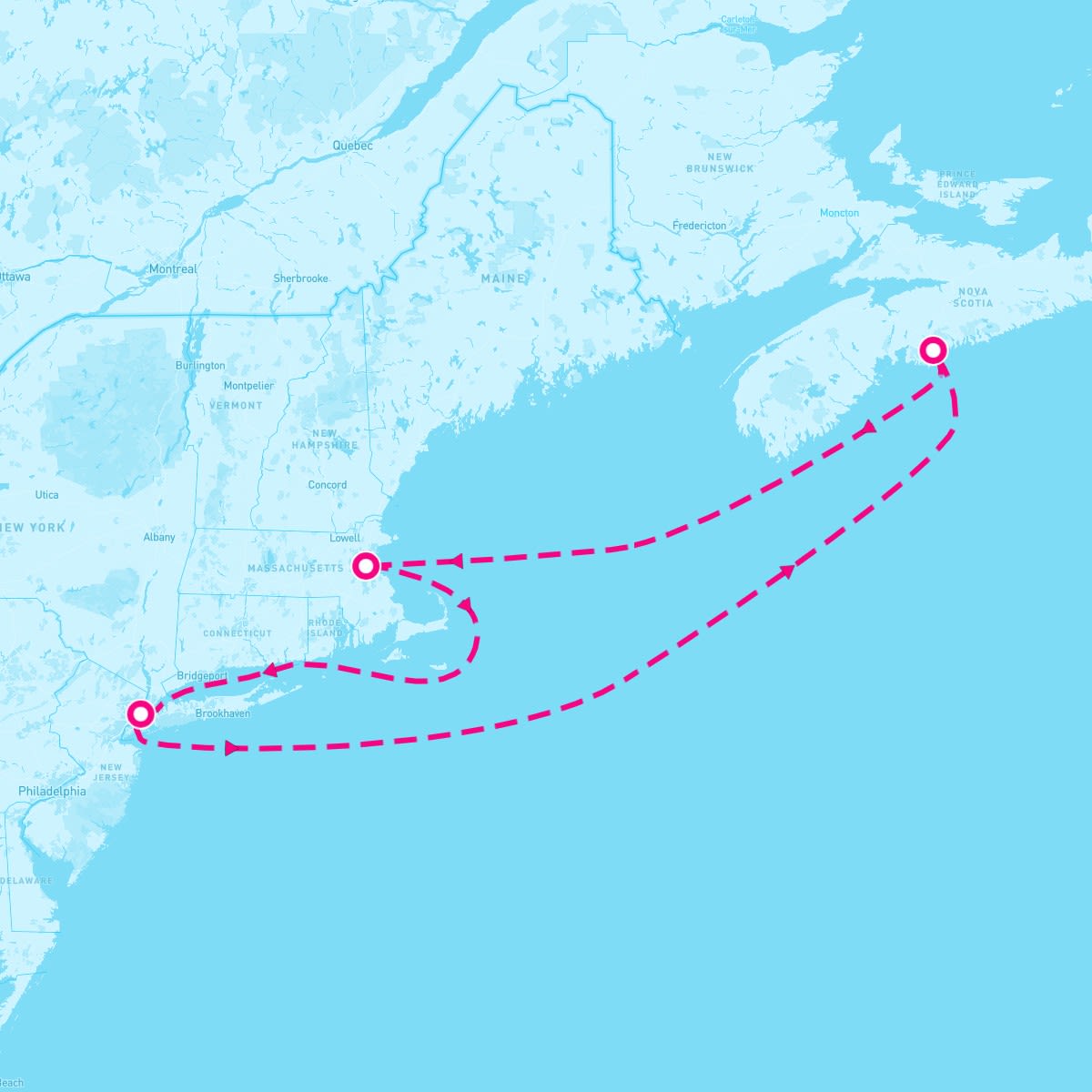 Queen Mary 2 itinerary map for June 29, 2024 (7 nights)