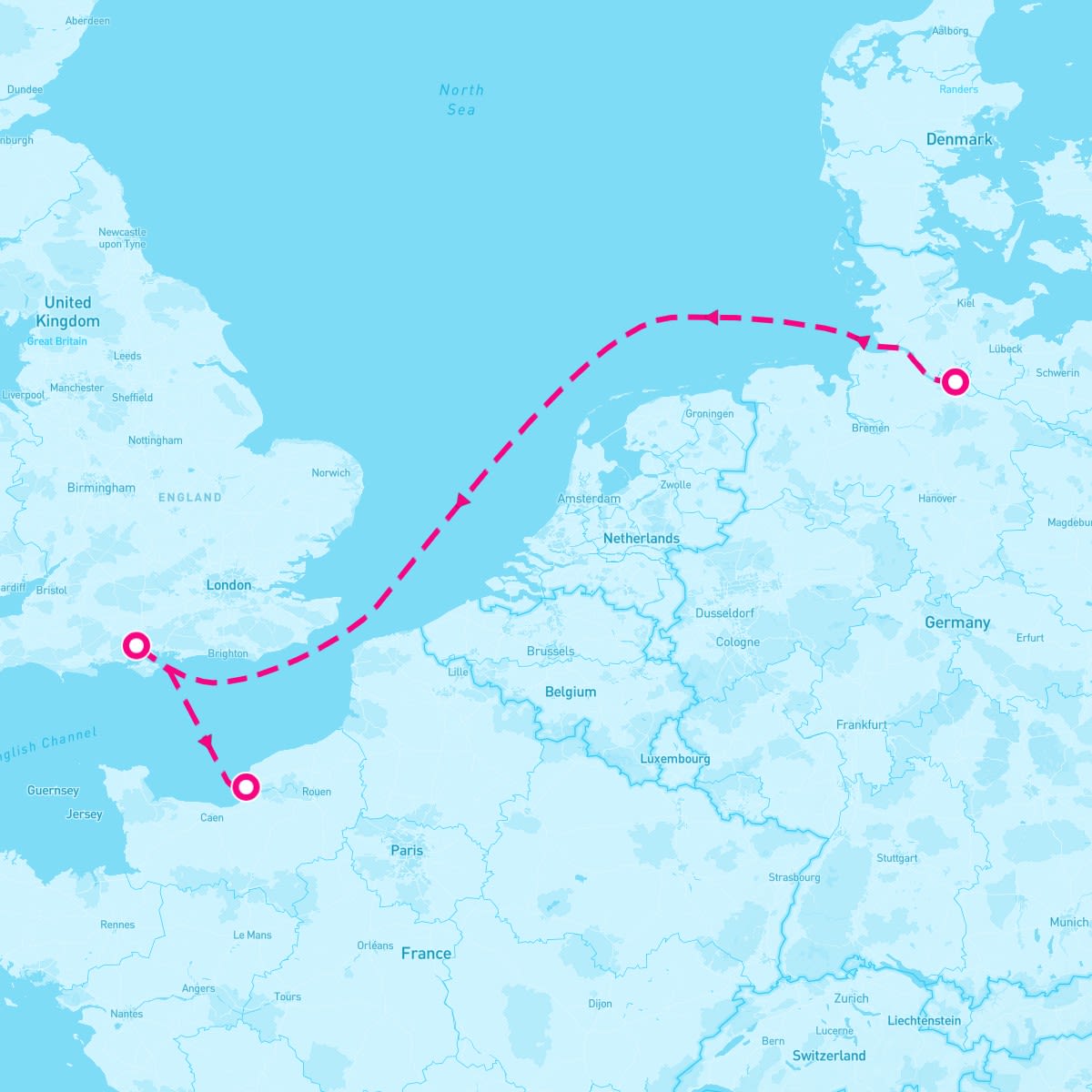 Queen Mary 2 itinerary map for October 15, 2024 (3 nights)
