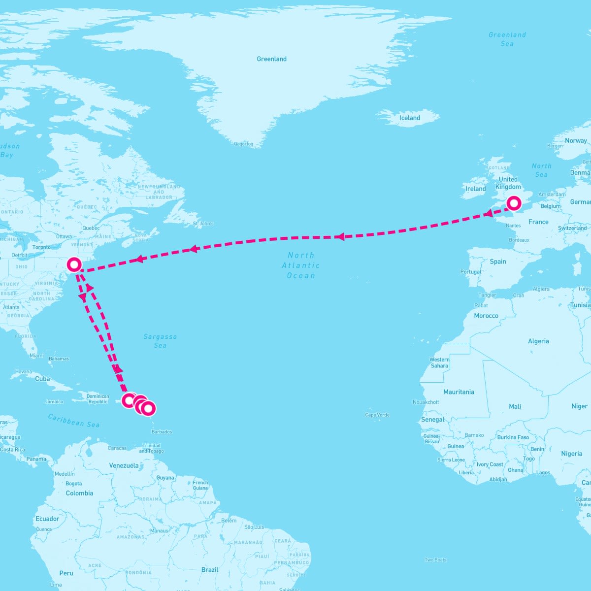 Transatlantic Crossing And Eastern Caribbean