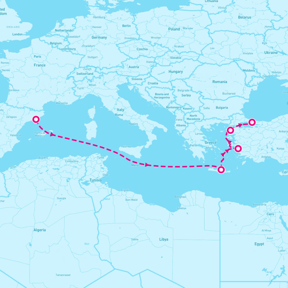 Queen Victoria itinerary map for September 29, 2025