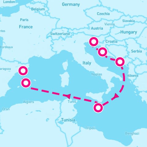 7 Night Mediterranean (Trieste To Barcelona)
