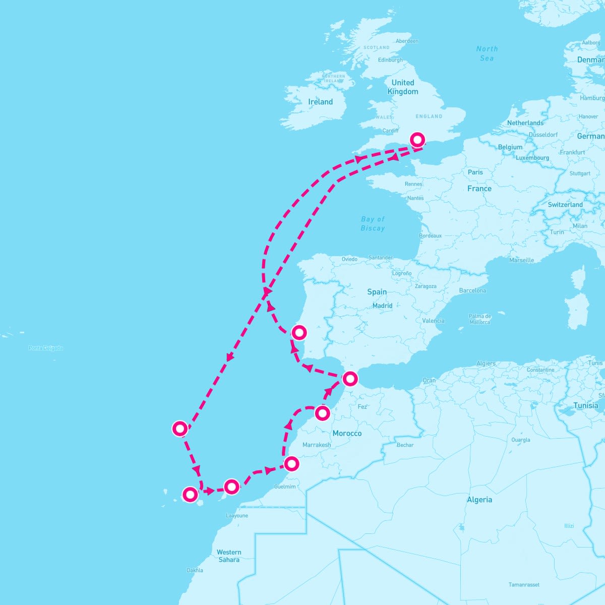 Queen Victoria itinerary map for November 11, 2026