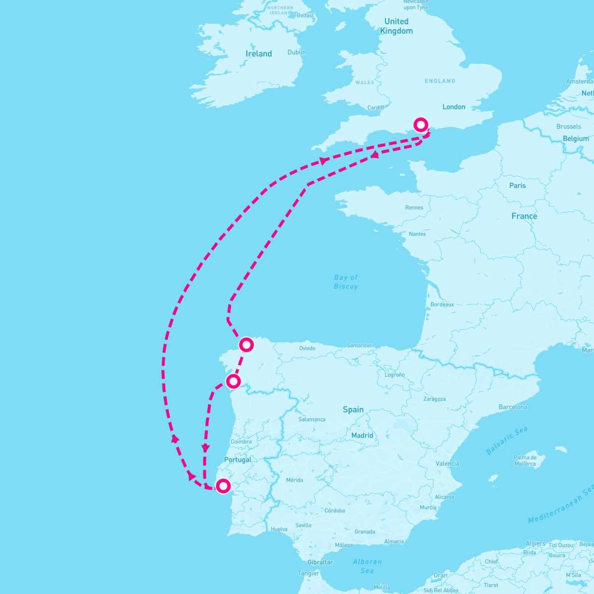 Queen Victoria itinerary map for January 3, 2027