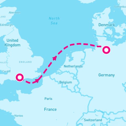 Southampton, UK to Hamburg, Germany