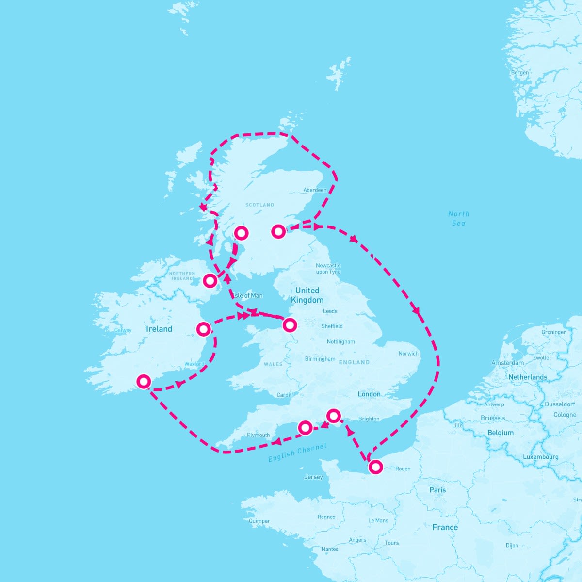 Regal Princess itinerary map for May 27, 2024 (12 nights)