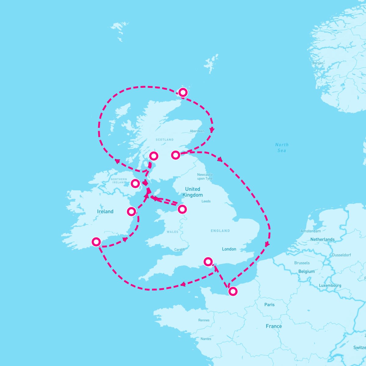 Regal Princess itinerary map for September 24, 2024 (12 nights)