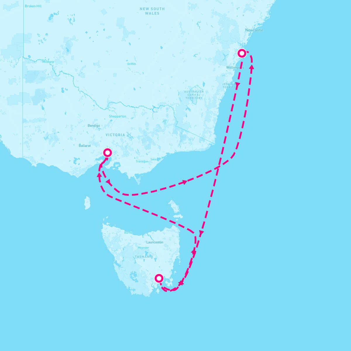 Resilient Lady itinerary map for February 1, 2024 (6 nights)