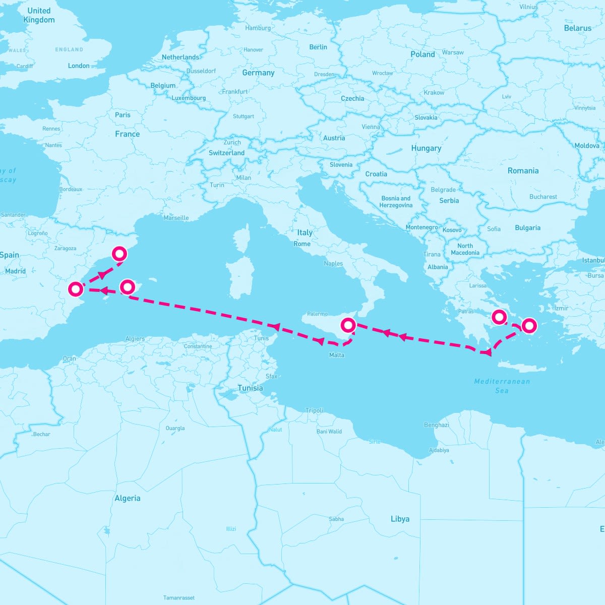 Resilient Lady itinerary map for October 20, 2024 (7 nights)