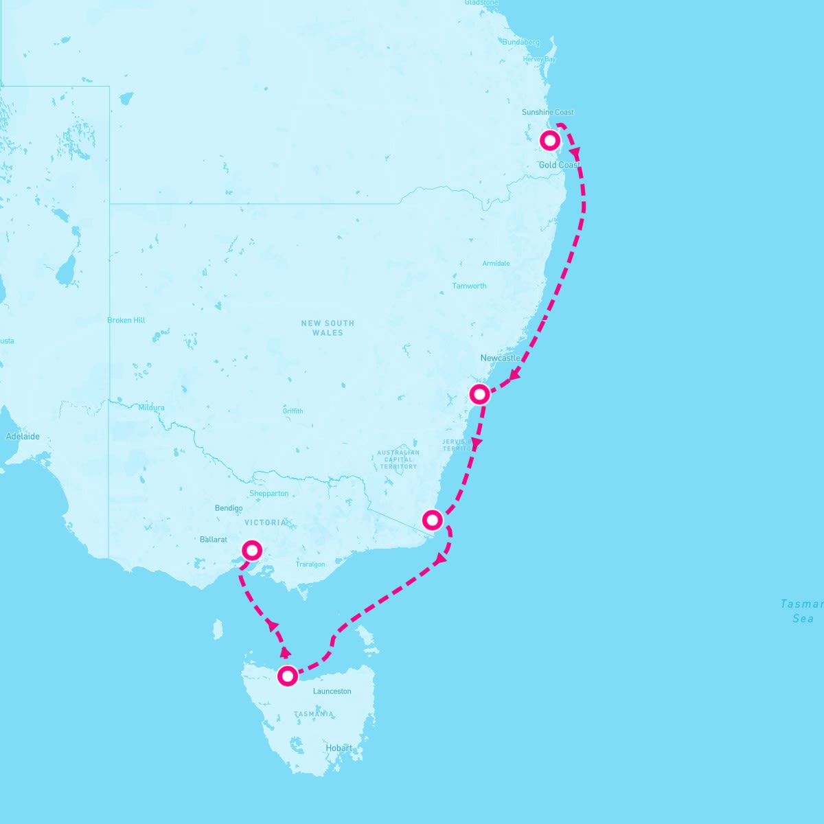 Resilient Lady itinerary map for December 23, 2024 (6 nights)