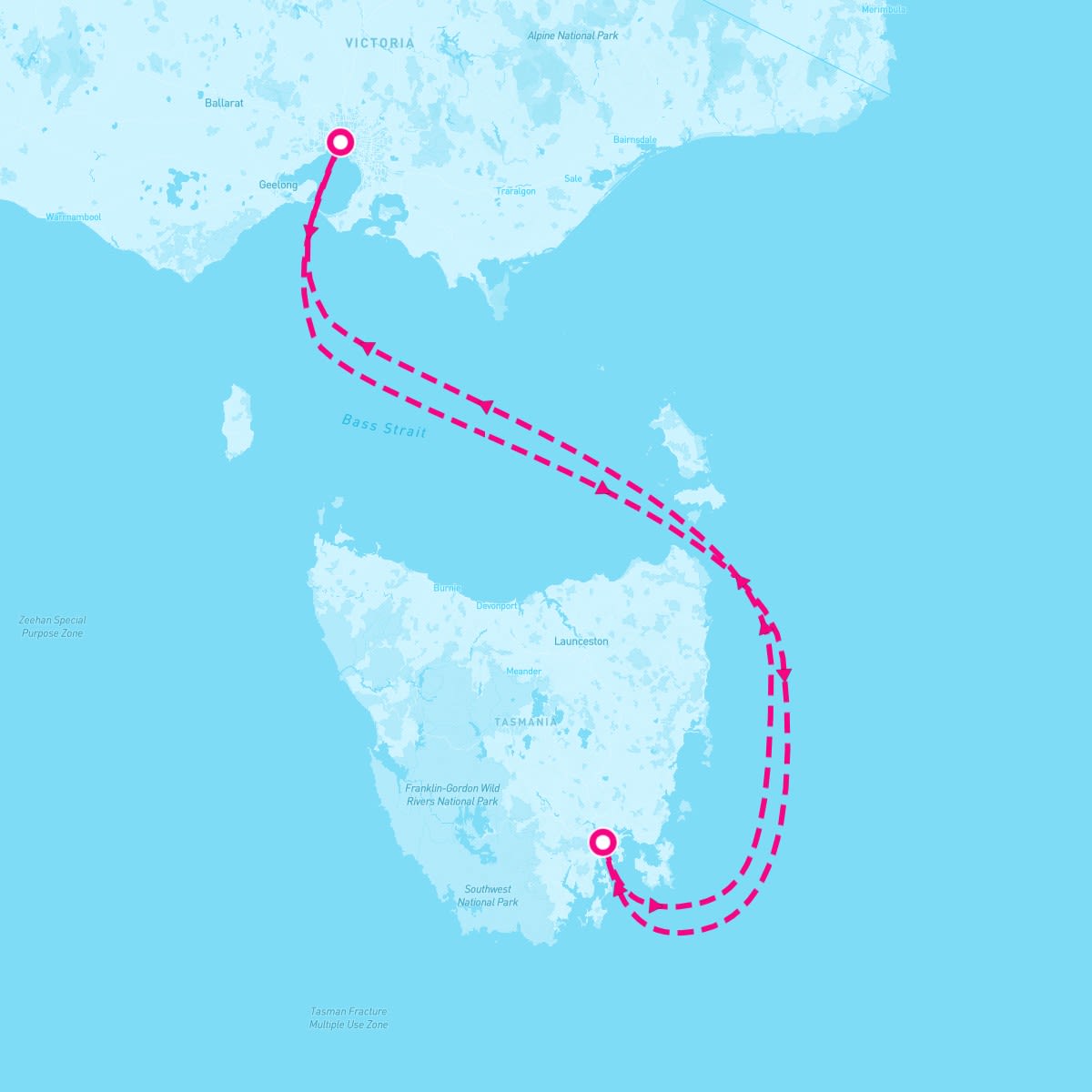 Resilient Lady itinerary map for January 25, 2025 (4 nights)