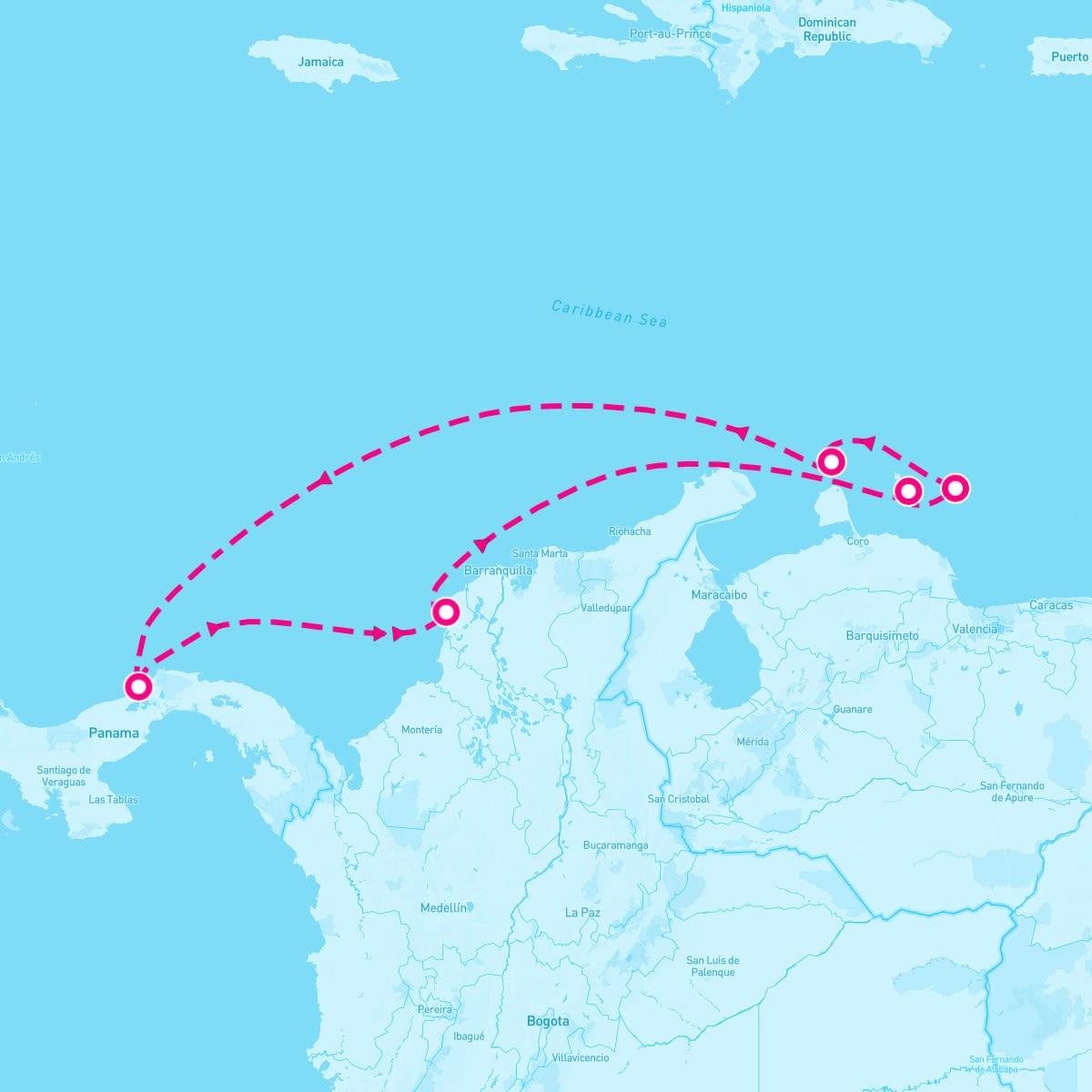 Rhapsody of the Seas itinerary map for December 31, 2023 (7 nights)