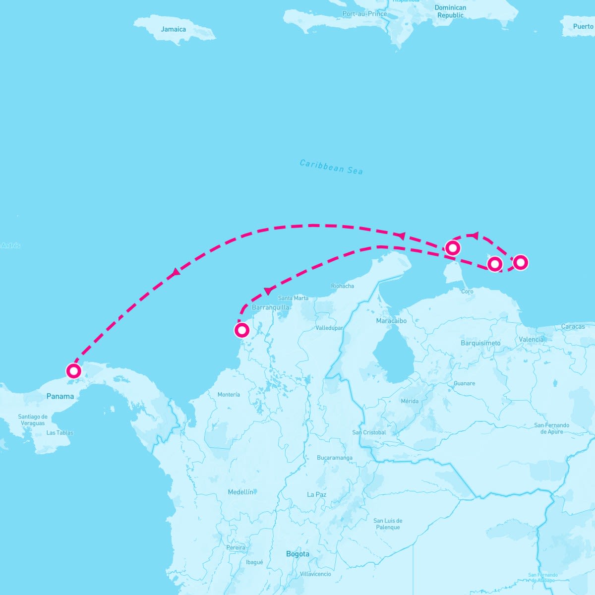 Rhapsody of the Seas itinerary map for April 7, 2024 (6 nights)