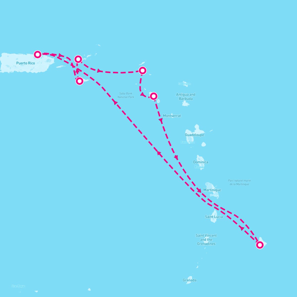 Rhapsody of the Seas itinerary map for November 10, 2024 (7 nights)