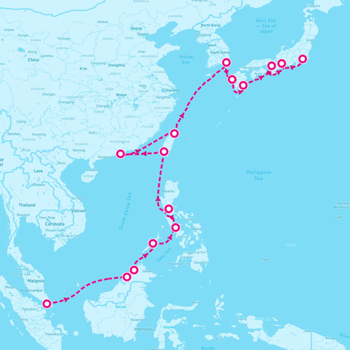 Riviera itinerary map for March 10, 2025