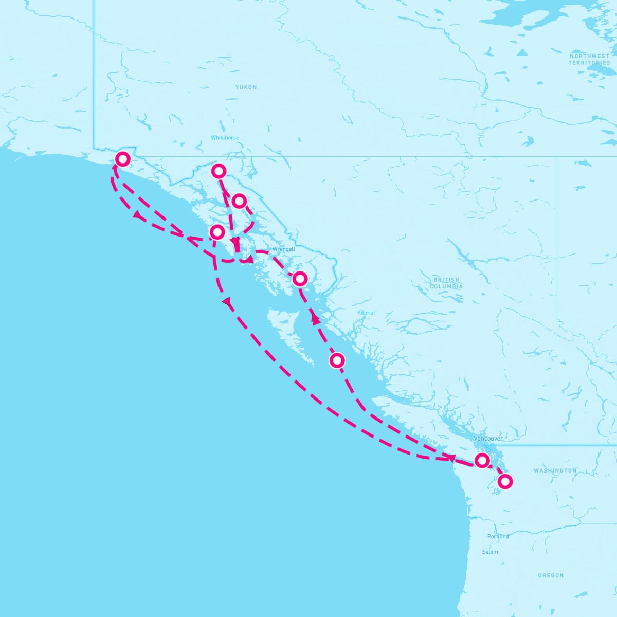 Riviera itinerary map for September 9, 2025 (9 nights)