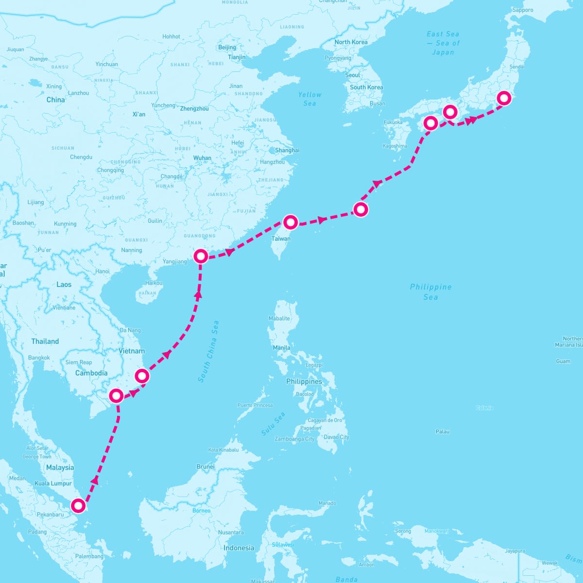 Riviera itinerary map for April 20, 2026