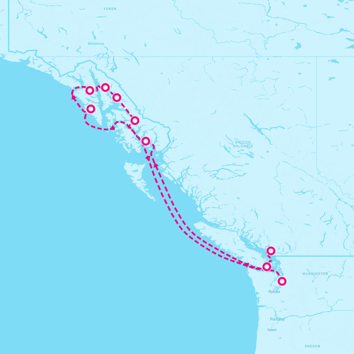 Riviera itinerary map for May 25, 2026