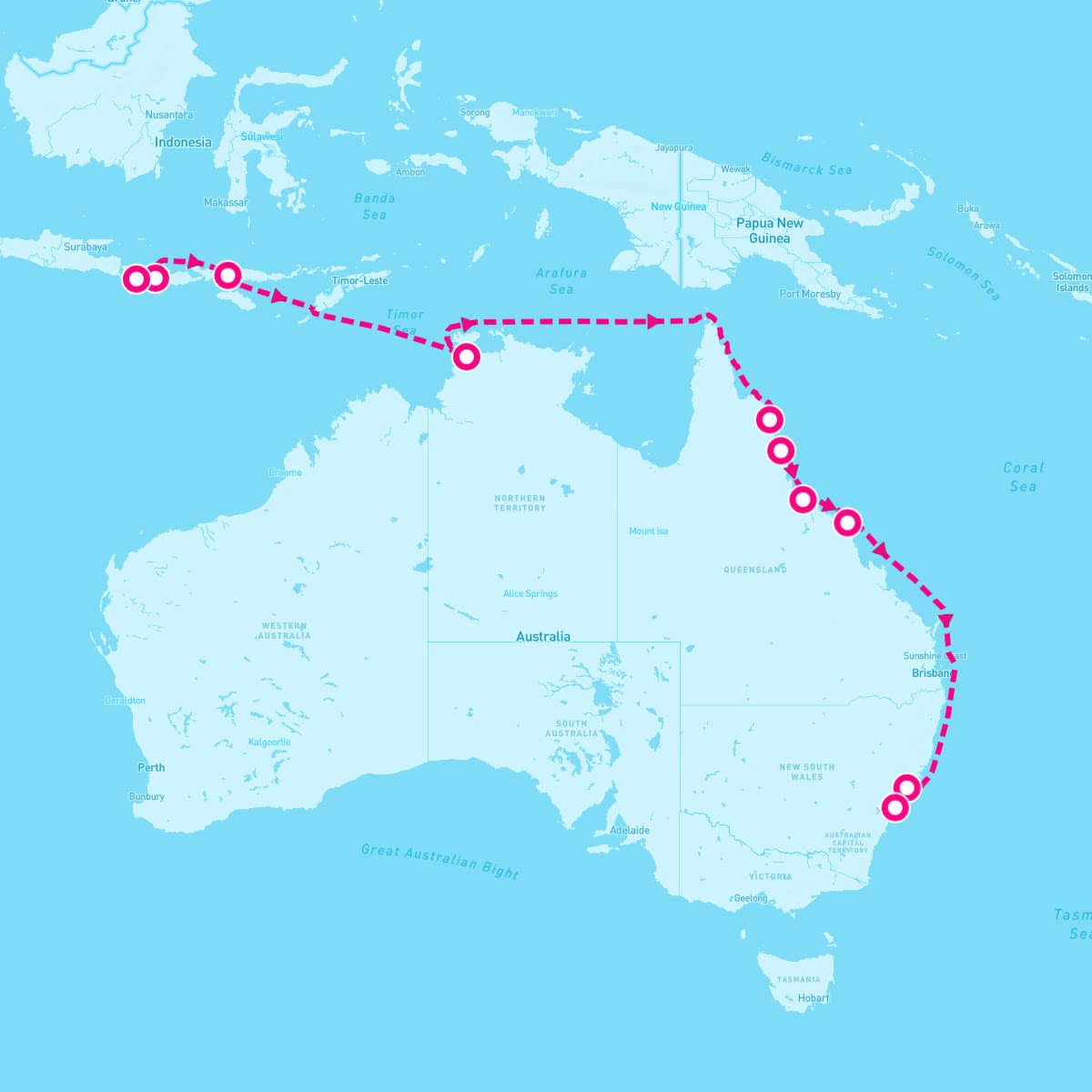 Riviera itinerary map for November 17, 2026