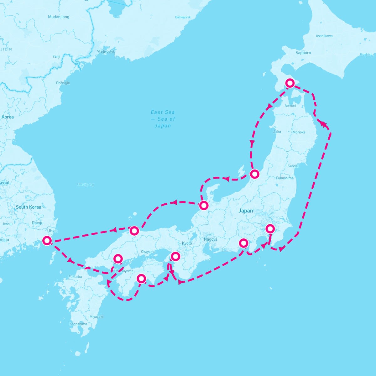 Riviera itinerary map for September 30, 2027