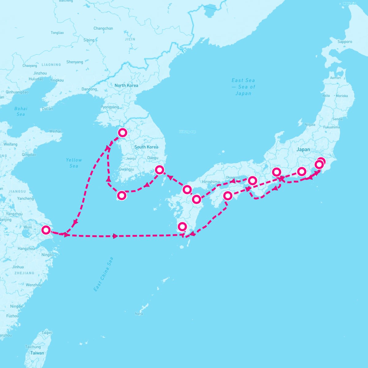Riviera itinerary map for October 11, 2027