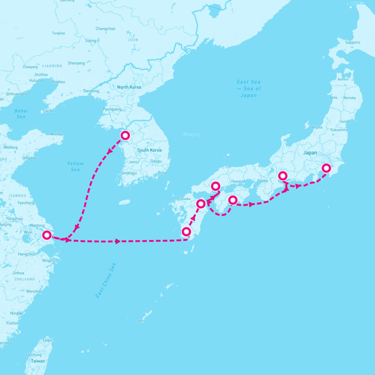 Riviera itinerary map for March 12, 2028