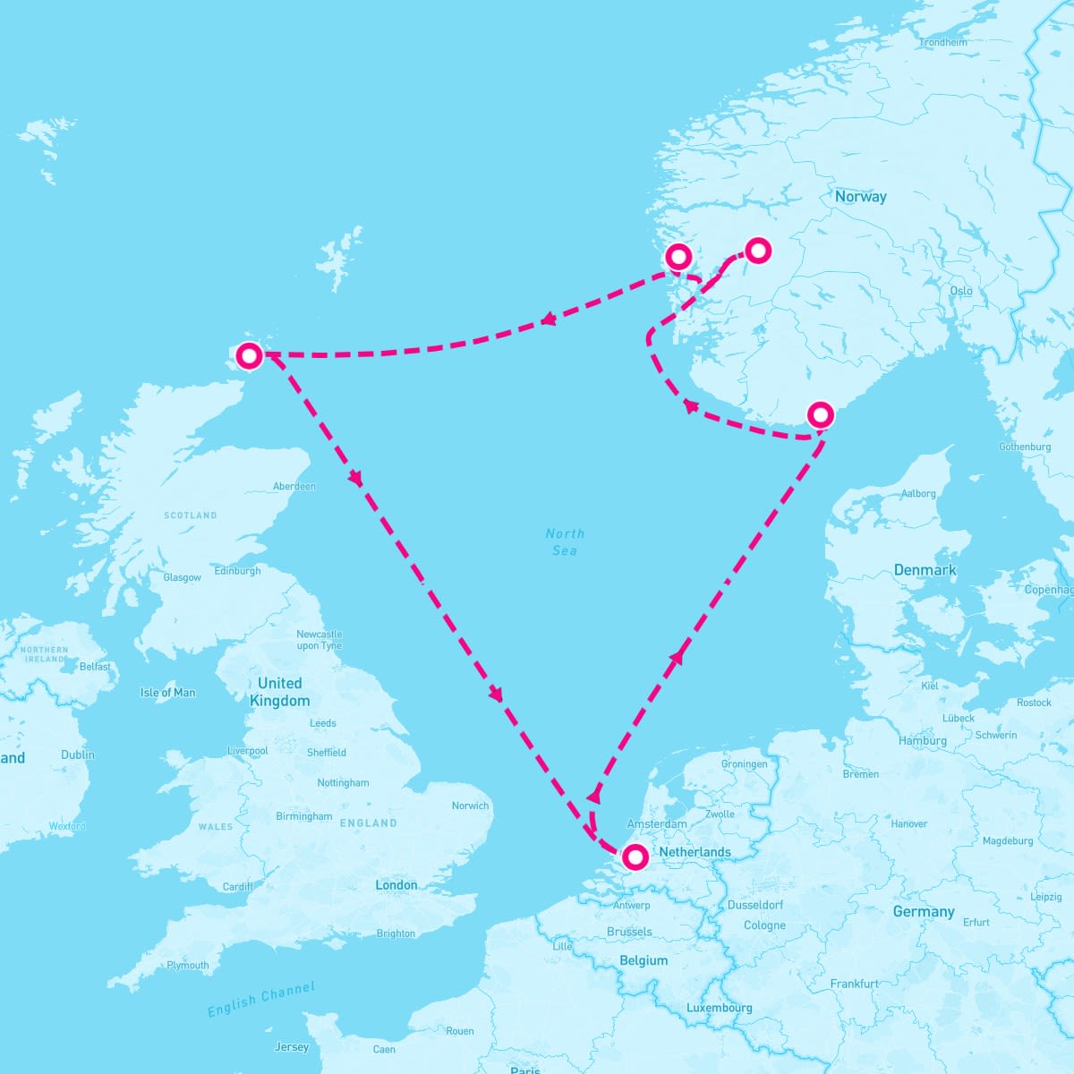 MS Rotterdam itinerary map for April 26, 2025 (7 nights)