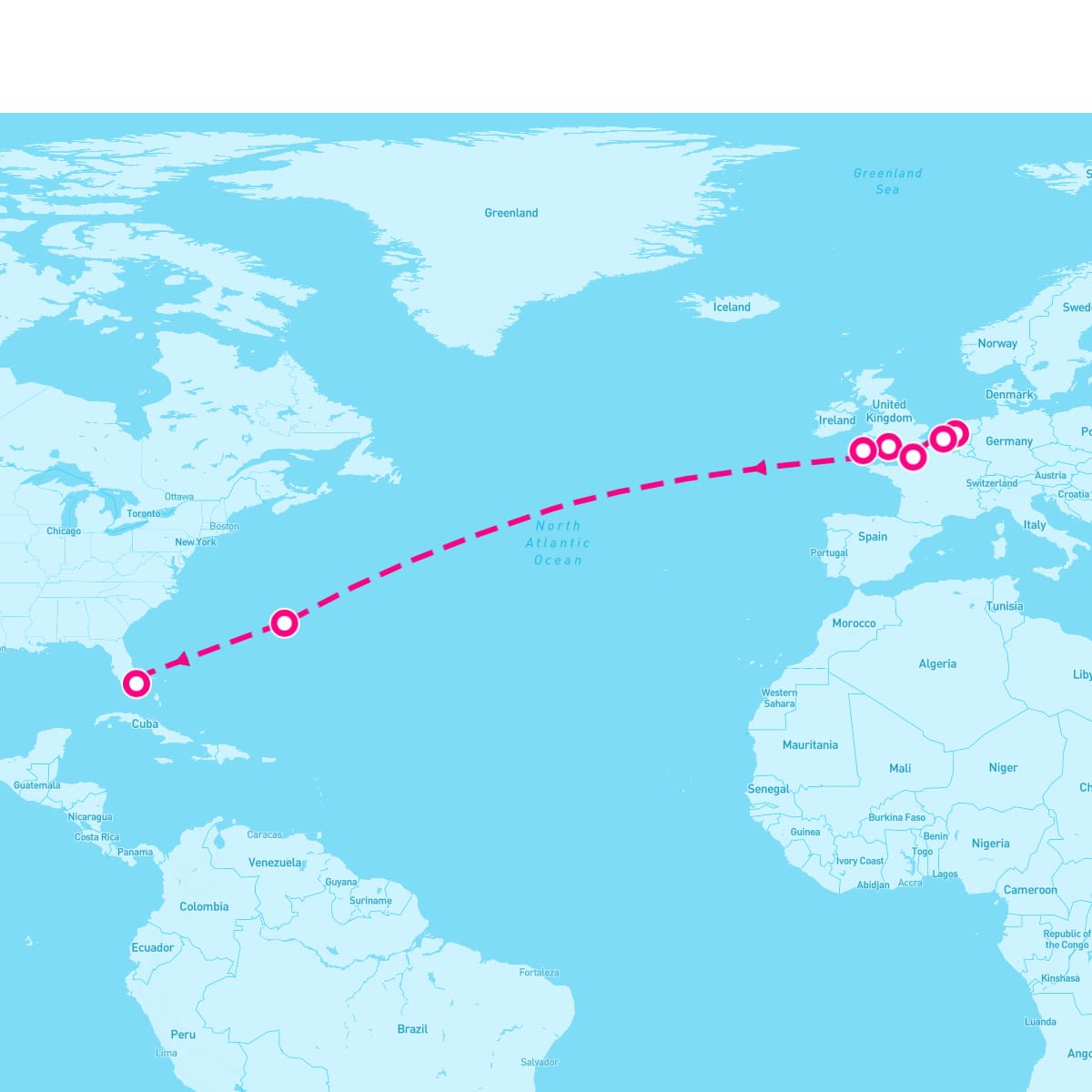 MS Rotterdam itinerary map for October 11, 2025 (15 nights)