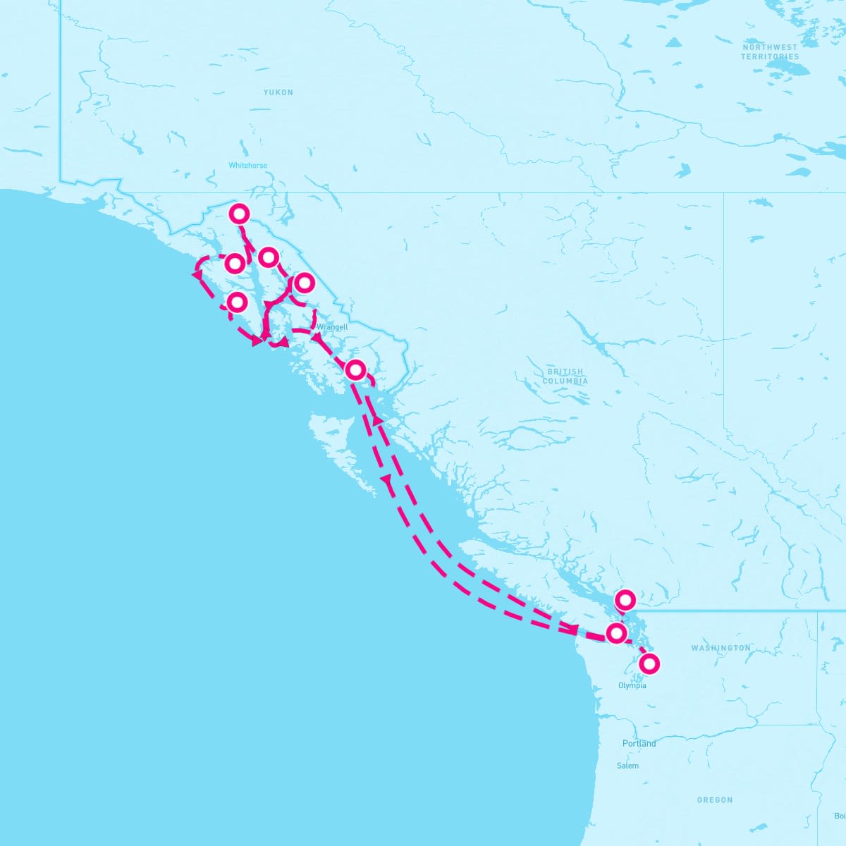 Royal Princess itinerary map for September 11, 2027