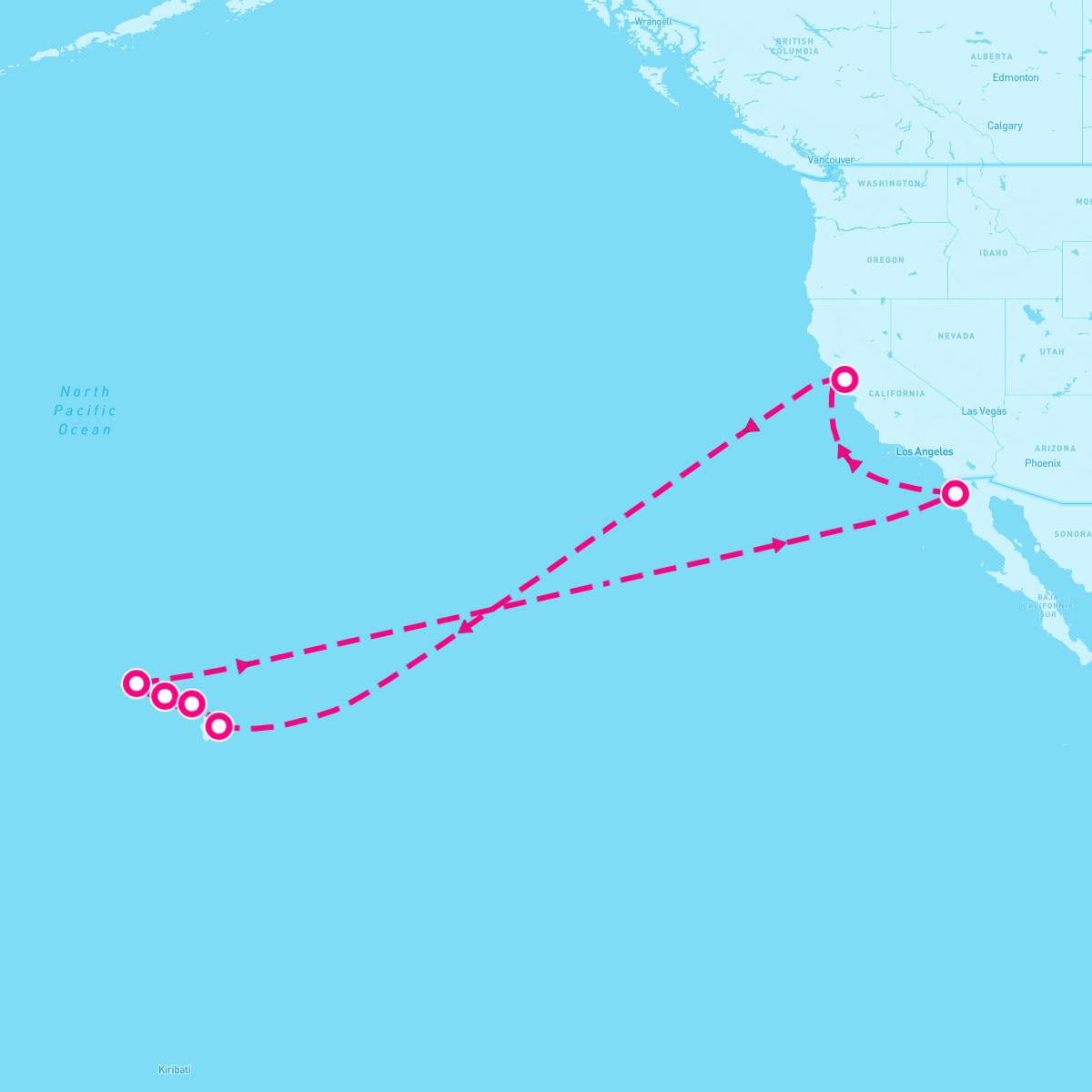 Ruby Princess itinerary map for September 29, 2024 (16 nights)