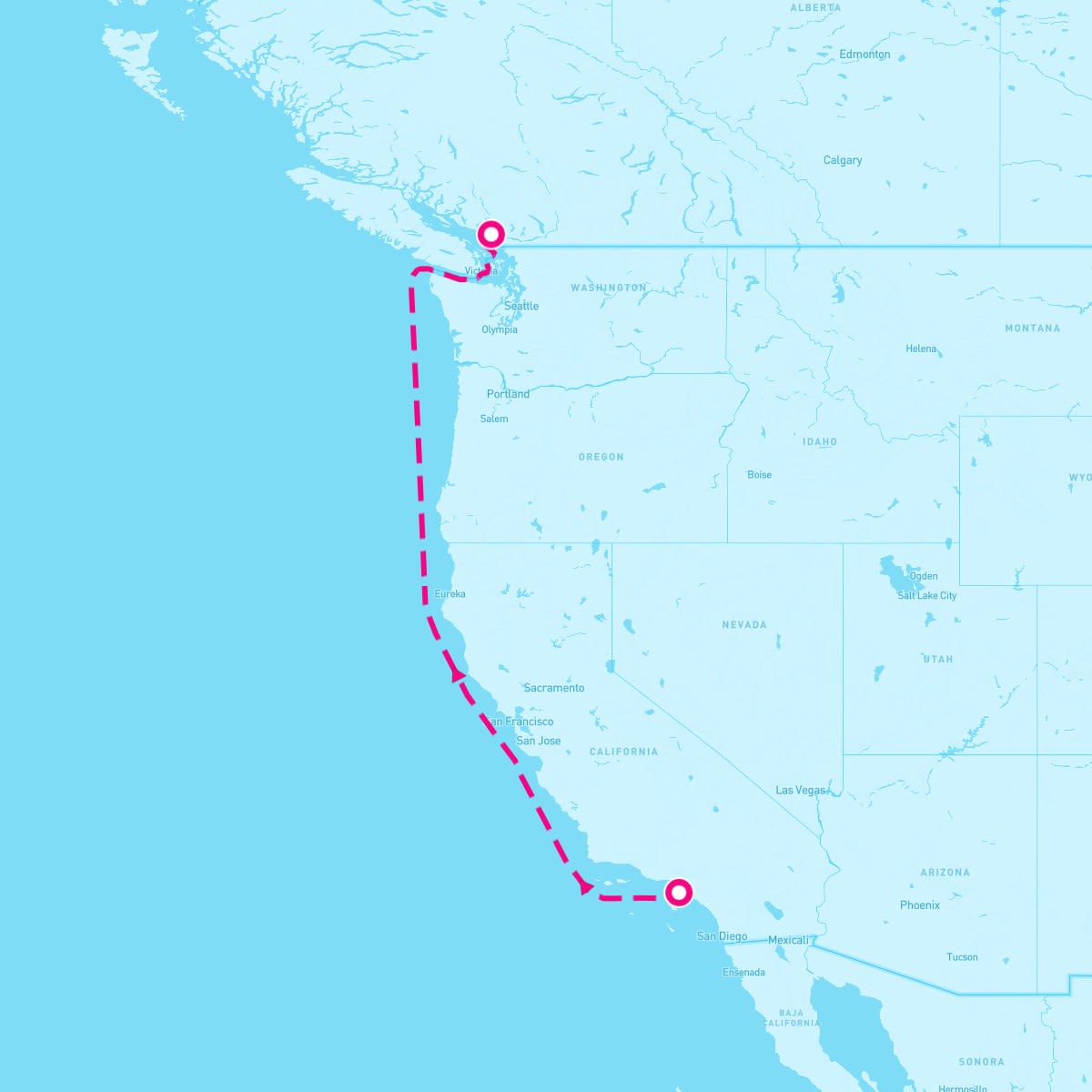 Sapphire Princess itinerary map for May 7, 2024 (4 nights)