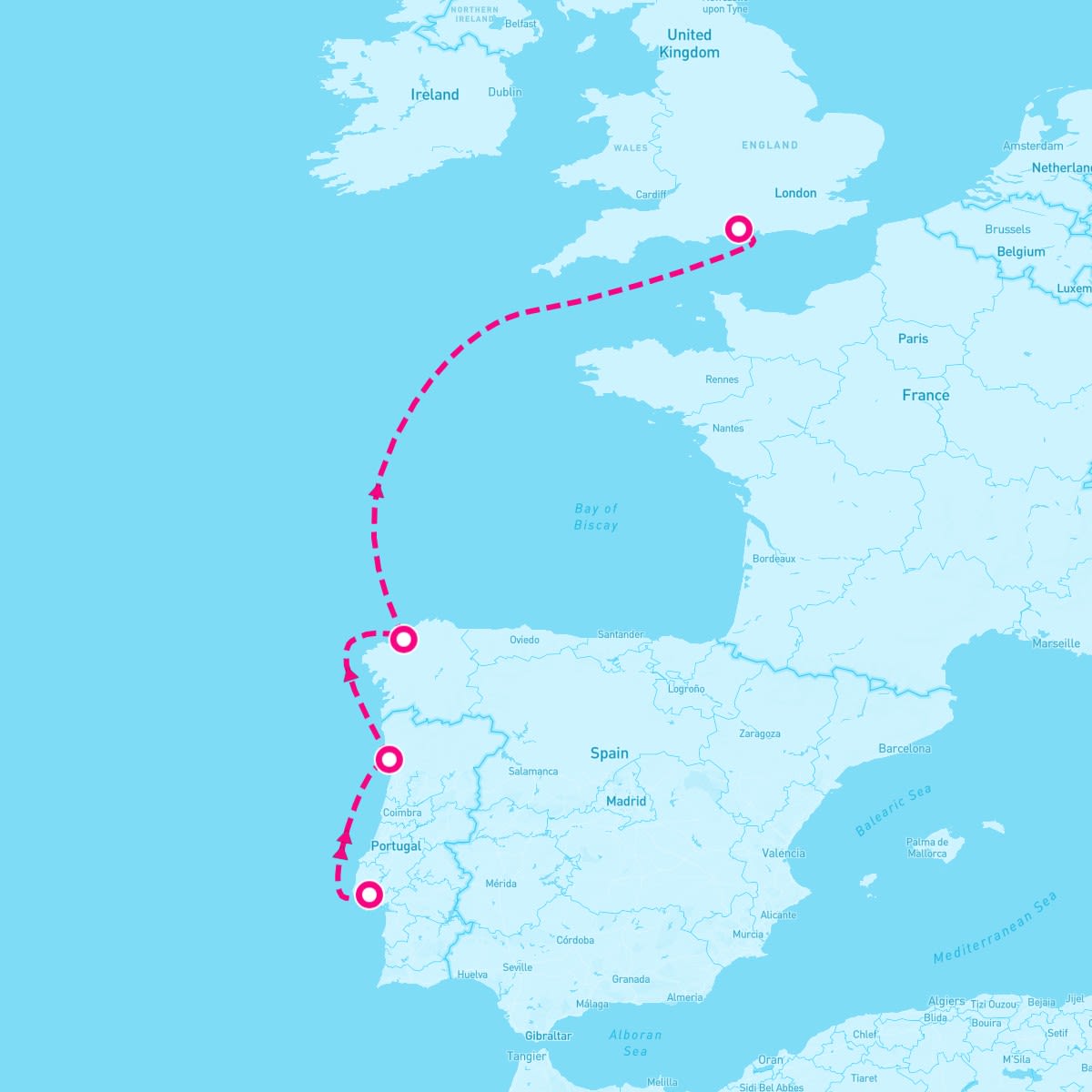 Scarlet Lady itinerary map for July 22, 2025