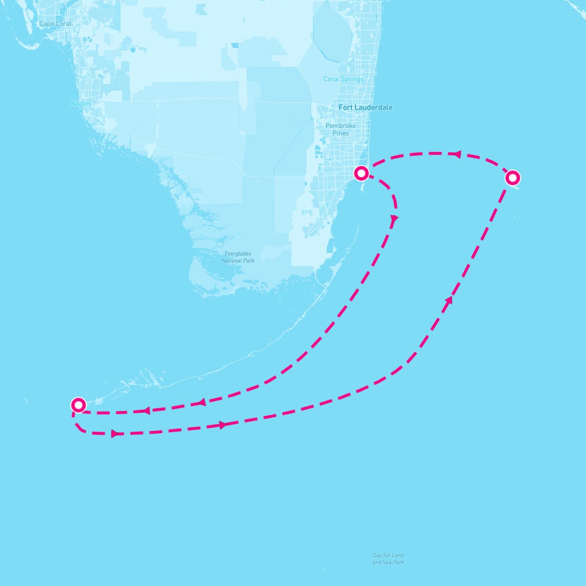 Scarlet Lady itinerary map for November 26, 2025 (4 nights)