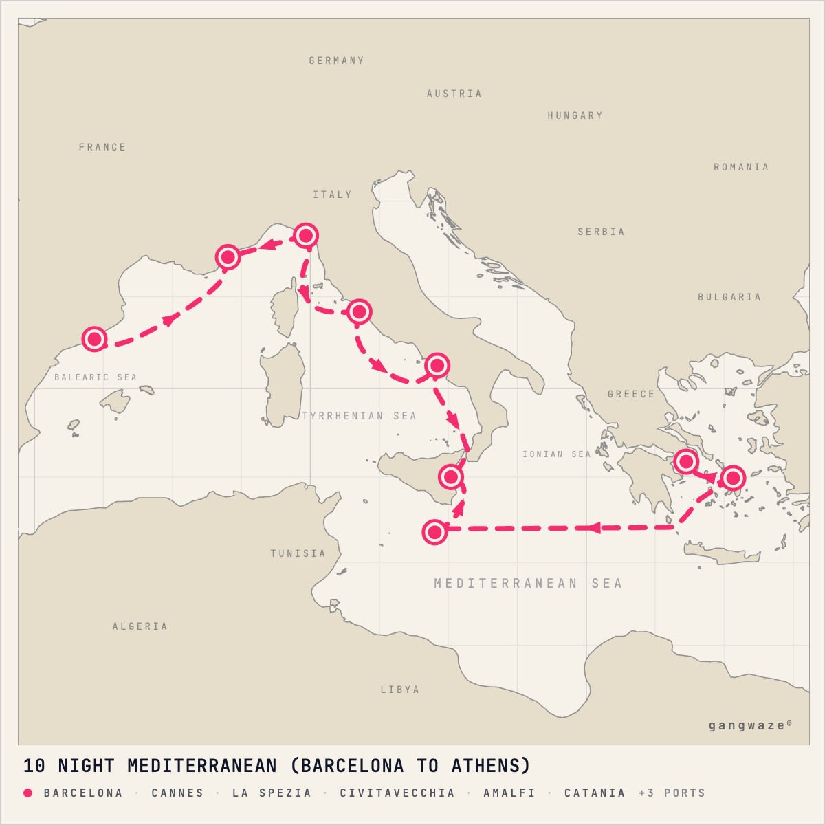 Scarlet Lady itinerary map for May 4, 2028 (10 nights)