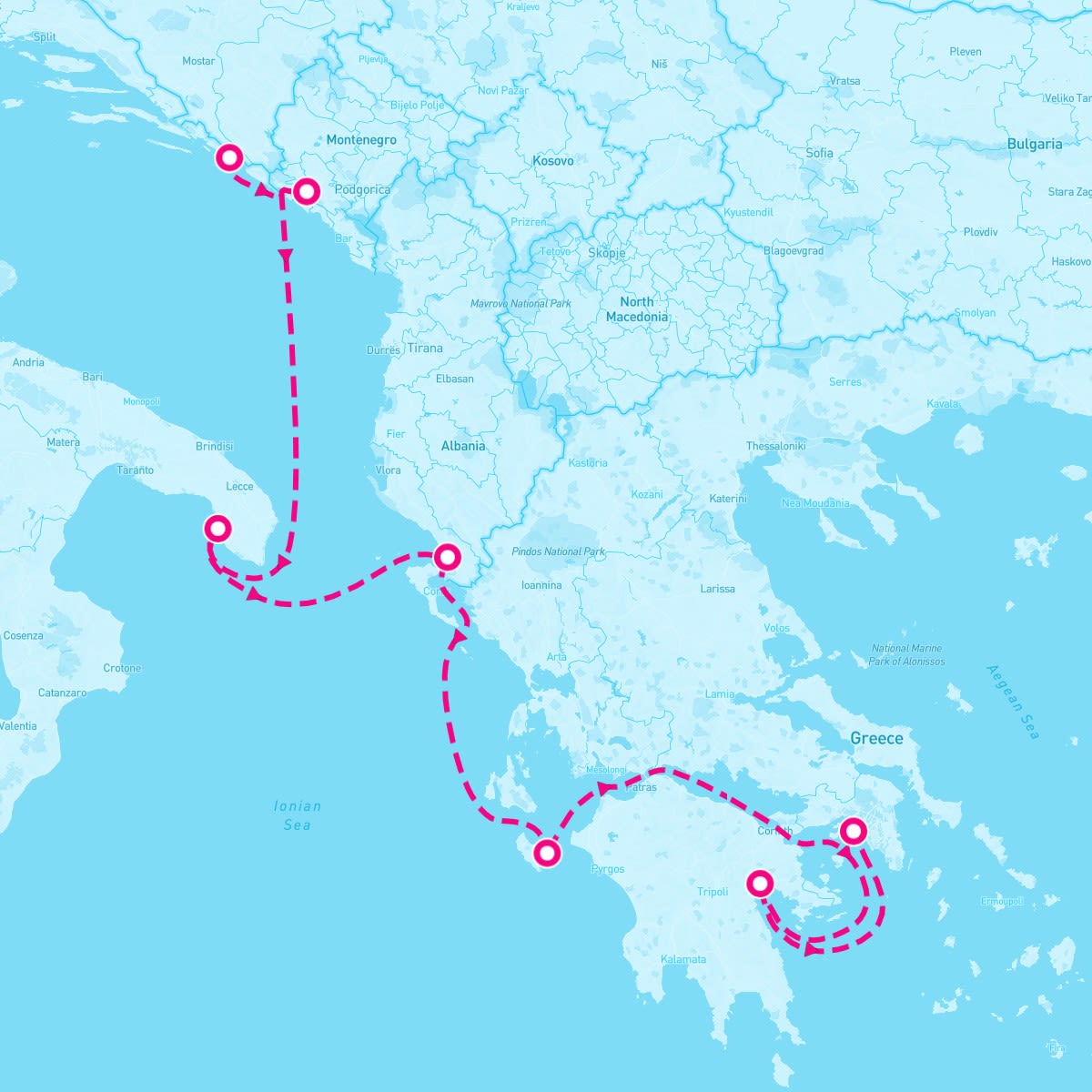 Seabourn Encore itinerary map for June 30, 2024 (7 nights)