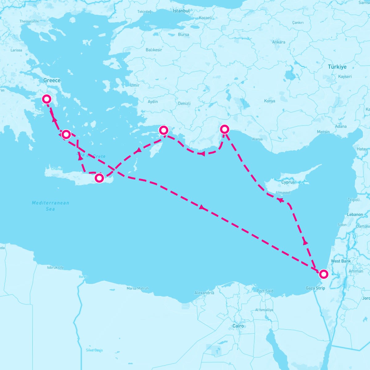 Seabourn Encore itinerary map for September 29, 2024 (7 nights)
