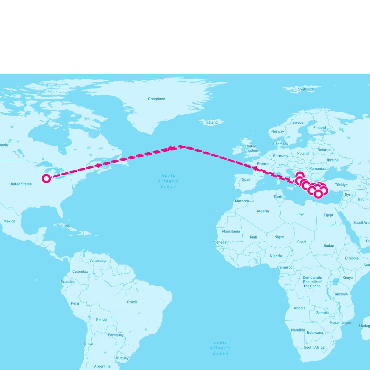 Seabourn Encore itinerary map for August 24, 2025 (14 nights)