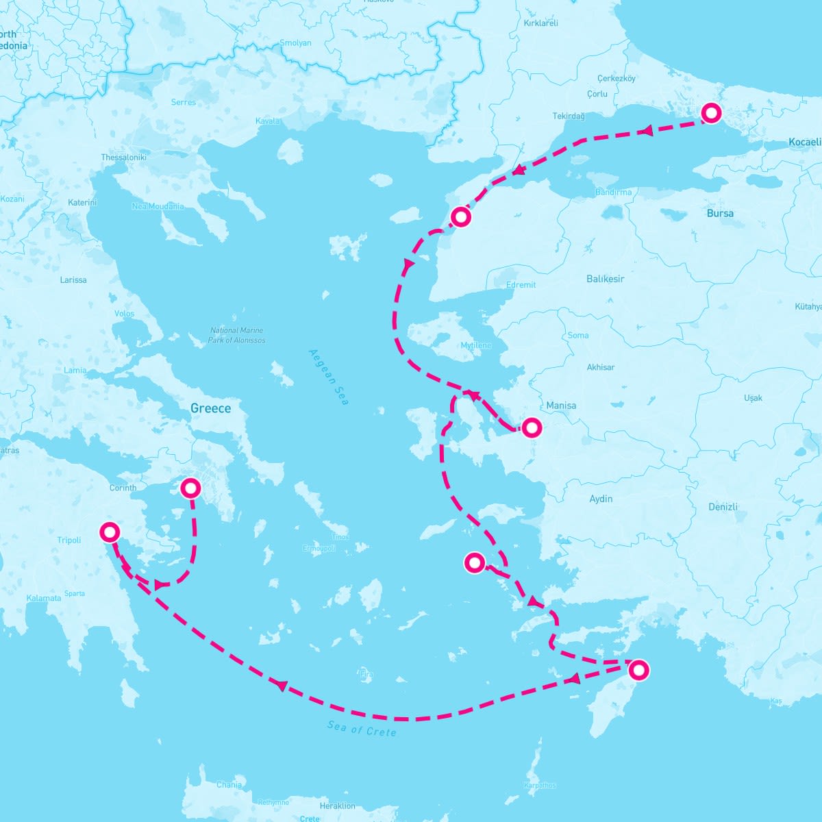 Seabourn Encore itinerary map for October 26, 2025 (7 nights)