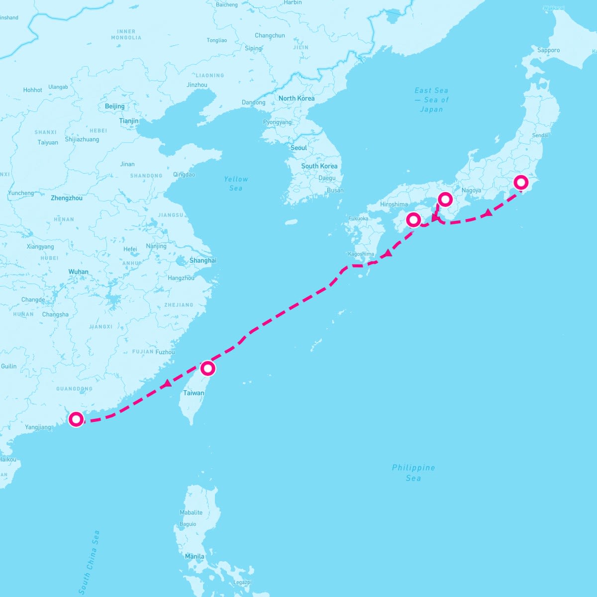 Seabourn Encore itinerary map for January 10, 2026 (8 nights)