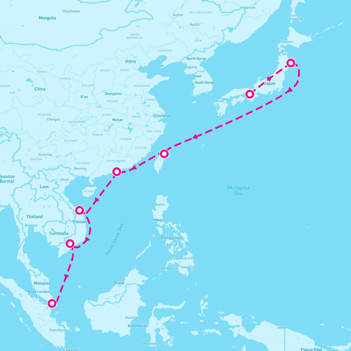14 Night Japan Hong Kong Vietnam & Taiwan (Osaka To Singapore)